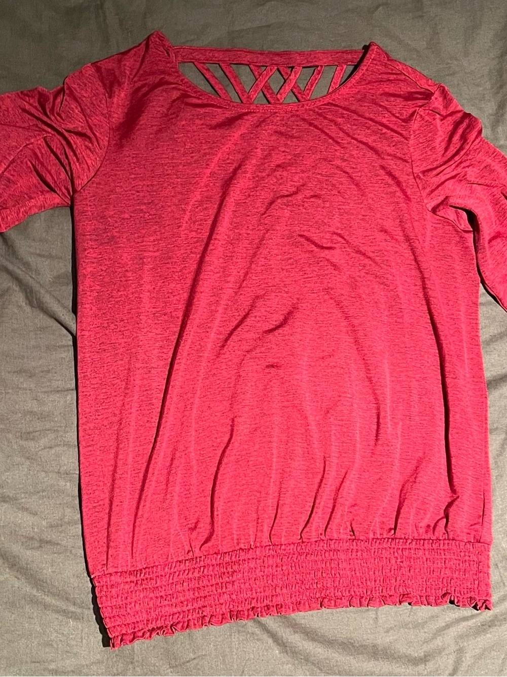 Apt. 9 Women's Red Crisscross Back Quarter Sleeve Top
